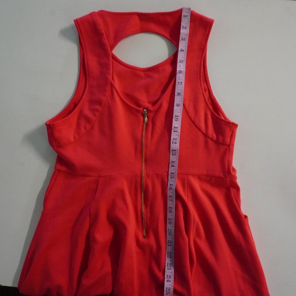 Torrid Red Sleeveless A-Line Dress Size 1X Back Cutout Exposed Gold Zipper - Picture 9 of 13